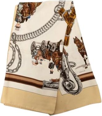 Herm&egrave;s Pre-owned Equipages Scarf - - Pre-owned - Donna - Bianco - ONE SIZE