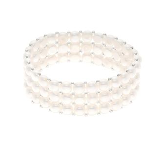 Ateliers Saint Germain Armband 3 Rijen Echte Zoetwater Parel - 4 mm