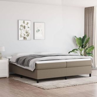 vidaXL Vidaxl - Cama Box Spring Con Colch&oacute;n Tela Gris Taupe 200x200 Cm