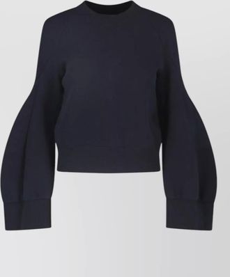 sacai cropped balloon sleeve sweatshirt