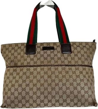 Gucci Pre-owned Tote Bags, female, Beige, Size: ONE SIZE Pre-owned Monogram Canvas Handbag