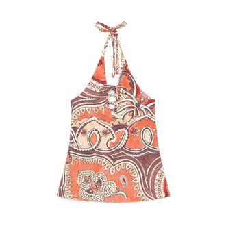 Maliparmi Sleeveless Tops, female, Multicolor, Size: 2XL Hippie Lotus Top