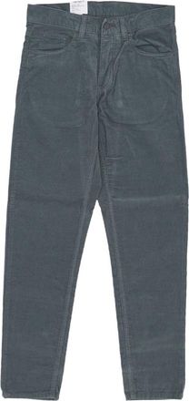 Carhartt Work in Progress Lange fluwelen broek met regular fit - Heren - Regular Fit Jeans - Groen - W29 - Katoen - Jeans