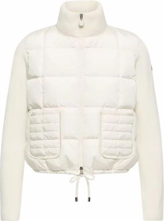Moncler Cardigan in lana imbottito con zip - - Knitwear - Donna - Bianco - M