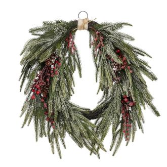 MiCa Decorations Corona decorativa verde h13xb50xl61cm