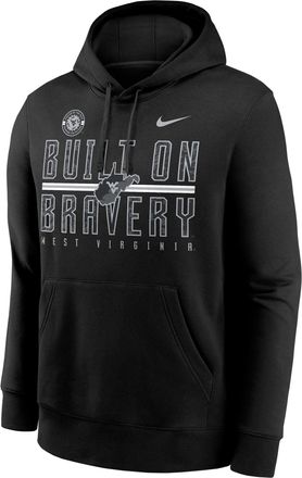Nike West Virginia Built on Bravery Club Nike Mens College Pullover Hoodie in Black | NKDK00AWVN-Q4Z