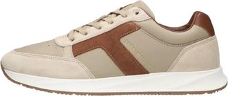 Tommy Hilfiger Verhoogde Hilfiger Mix Runner - Heren - Sneakers - Beige - 43 EU - Leer - Schoenen