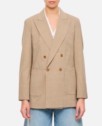 Max Mara Beige Double-breasted Blazer