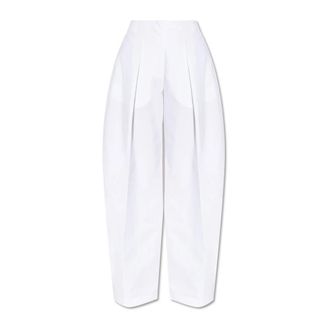 Jacquemus Ovalo Large Broeken - Dames - Wijde Broeken - Wit - 2XS - Katoen - Broeken