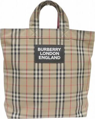 Burberry Beige Cotton Polyester Tote Bag (Pre-Owned)