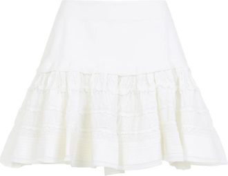Alaia Wool Crinoline Skirt - Dames - Korte rokken - Wit - S - Wol - Rokken
