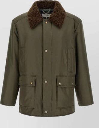 Maison Margiela shearling collar single breasted coat