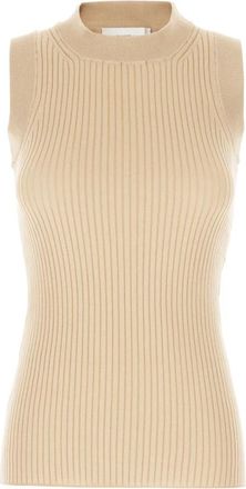 Sportmax Spxtione Vest Top - Dames - Coltruien - Beige - M - Katoen - Truien & Vesten