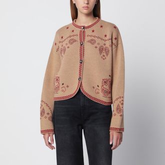Alanui Giacca Bandana jacquard in lana beige multicolore