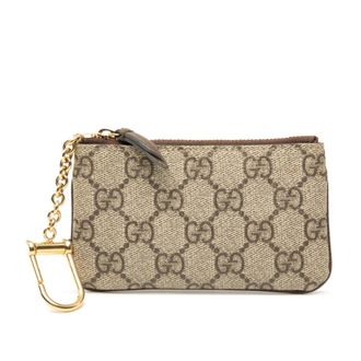 Gucci Gg Supreme Beige Pvc Leather Coin Purse/Coin Case (Pre-Owned)