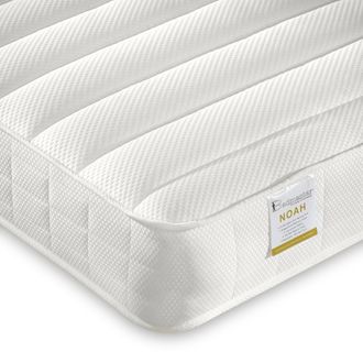 Bedmaster Noah Memory Sprung Low Profile Mattress in White | Size: Small Double