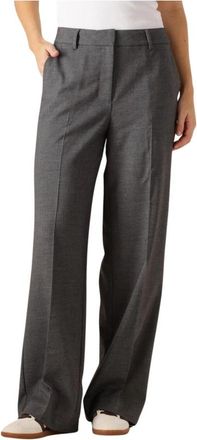Minus Elvera Mid Waist Pant - Dames - Wijde Broeken - Zwart - S - Polyester - Broeken