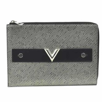 Louis Vuitton Black Silver Epi Leather Clutch Bag Pochette (Pre-Owned)