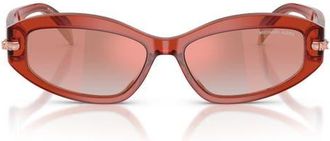 Michael Kors Wilmington 54mm Oval Sunglasses in Soft Pink Transparent /Pink at Nordstrom