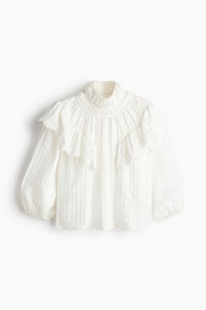 H&M Bluse mit Volants - Weiss