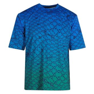 Off-white Off White Uniseks Adult All-Over Print Sport T-shirt (Pauwenblauw)