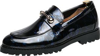 Generic Patent Leather Shoes Mens Wide Fit - Chunky Trainers for Men Black Soft Comfortable Leather Shoes Men Work Lightweight Breathable Loafers Shoes for Me