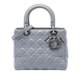 Dior Pre-owned Lady Dior - Dames - Pre-owned - Grijs - Maat: ONE Size Leer
