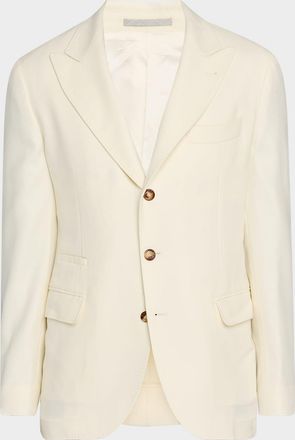Brunello Cucinelli Mens Cavallery Twill Peak-Lapel Sport Coat