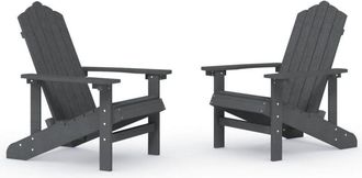 vidaXL Garden Adirondack Chairs 2 pcs HDPE Anthracite vidaXL