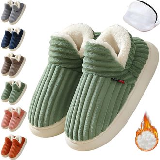 Generic Slipper Booties Women Men, Cozy Stylish Slipper, Winter Warm Thick-Soled Plush Fuzzy House Cloud Slide (Green, Adult, Women, 5.5, Numeric Range, UK Fo
