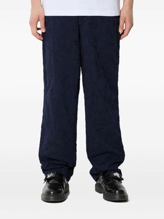 Corridor floral-embroidered trousers - men - Cotton - S - Blue