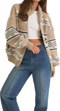 Le Lis Blanc Deux Collared Fair Isle Knit Jacket In Beige