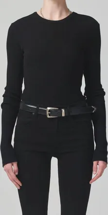Citizens Of Humanity Bina Crewneck Tee In Black