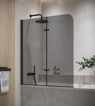 Badplaats Mampara De Ba&ntilde;o Austin 120 X 140 Cm - Cristal Ahumado - Negro