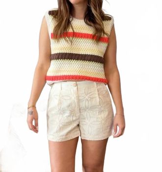 THML Clothing Haisley Striped Sleeveless Top In Cream