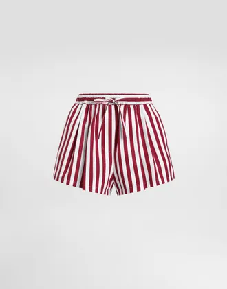Dolce & Gabbana Striped Poplin Culottes Shorts - Woman Pants And Shorts Multi-colored 36