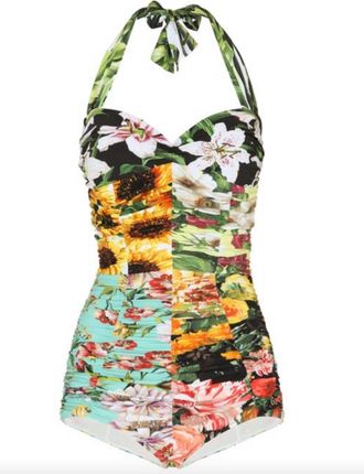 Dolce & Gabbana Patchwork Sicily Swimsuit Size S