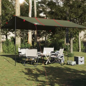 vidaXL Vidaxl Telone Da Campeggio Verde Oliva 451x420 Cm Impermeabile