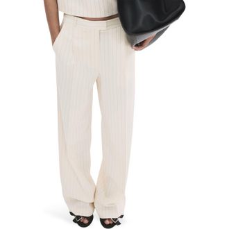 Mango Cadena Pantalon Pinstripe Pants in Off White at Nordstrom, Size 6