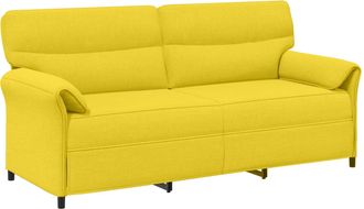 vidaXL Sof&aacute; De 3 Plazas 3 Plaza Amarillo Claro 198 X 83 X 95 Cm Tela Vidaxl