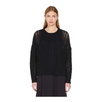 Max Mara Trui Grammo - Dames - Ronde hals truien - Blauw - 2XL - Truien & Vesten