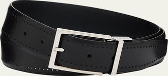 Brioni Mens Reversible Burnished Leather Belt