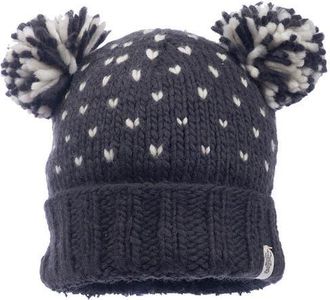 Nirvanna Designs Double Pom Kira Hat in Charcoal at Nordstrom, Size Medium