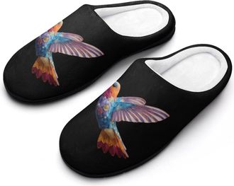 Generic Colorful Hummingbird Funny Mens Cotton Slippers Soft Non-Slip Rubber Sole House Slipper Indoor Outdoor