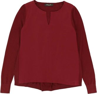 Loro Piana Blusa in seta con scollo a V - Rosso