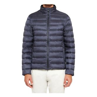 Geox Winter Jackets, male, Blue, Size: L Blue Textile Mens Jacket