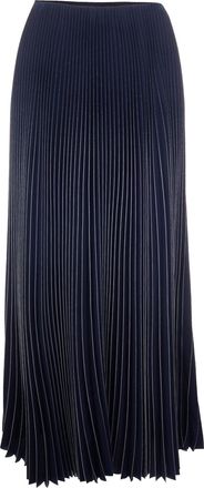 Fabiana Filippi Midnight Blue Printed Pleated Maxi Skirt