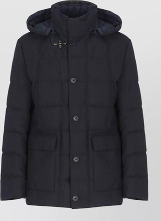 Fay short quilted jacket hood high neck