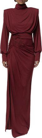 JLUXLABEL Radiance Long Sleeve Gown in Red at Nordstrom, Size Medium