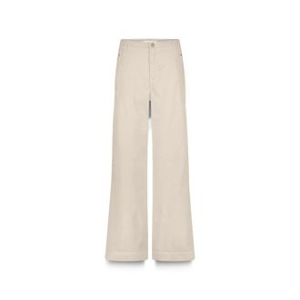 Summum Wideleg Skye Tencel Beige Broek - Dames - Wijde Broeken - Beige - XL - Broeken